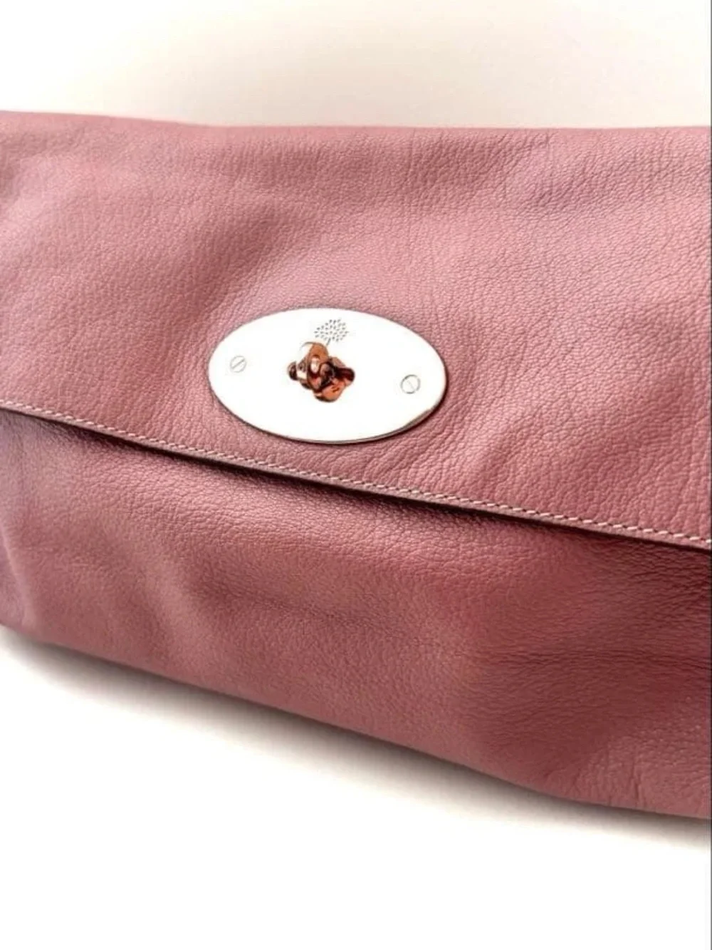Mulberry Fold-Over Clutch in Dusty Rose with Gold Hardware